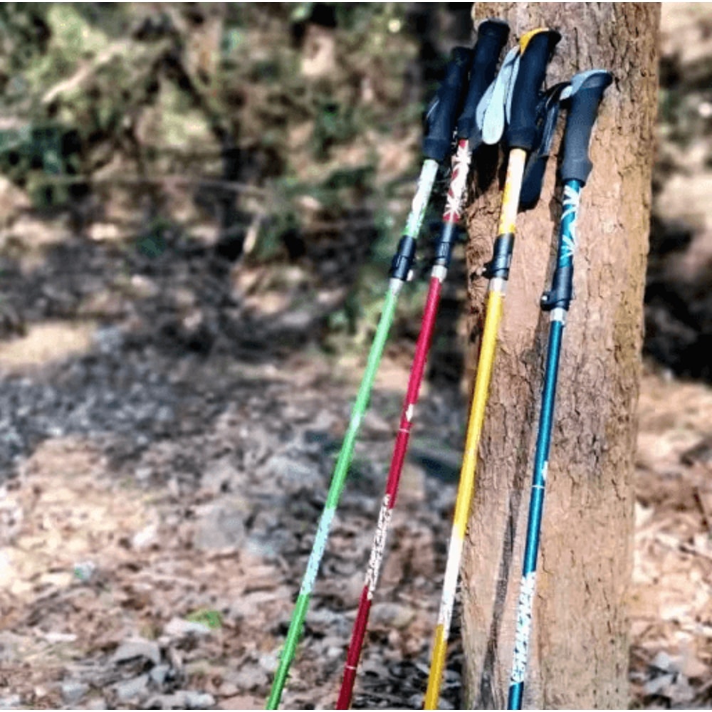 Ultralight Foldable Trekking Poles Set 2PCS Telescopic Nordic Walking Sticks For Hiking Outdoor Adv 4