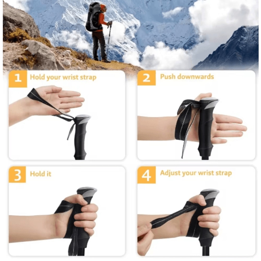 Ultralight Foldable Trekking Poles Set 2PCS Telescopic Nordic Walking Sticks For Hiking Outdoor Adv 6