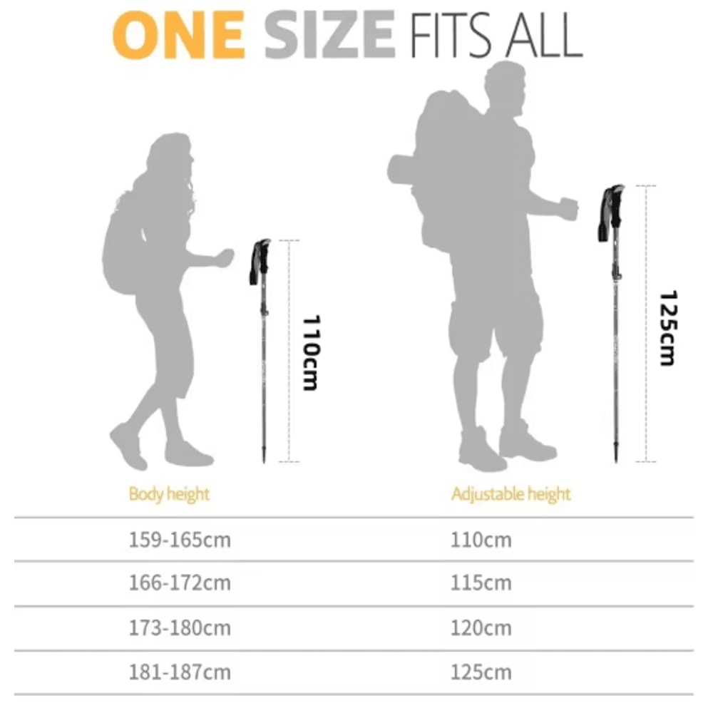 Ultralight Foldable Trekking Poles Set 2PCS Telescopic Nordic Walking Sticks For Hiking Outdoor Adv 7