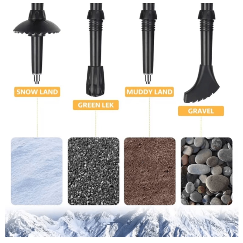 Ultralight Foldable Trekking Poles Set 2PCS Telescopic Nordic Walking Sticks For Hiking Outdoor Adv 8