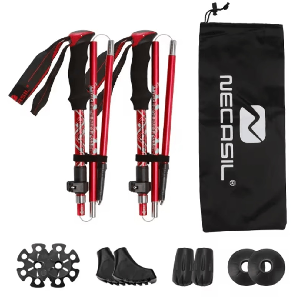 Ultralight Foldable Trekking Poles Set 2PCS Telescopic Nordic Walking Sticks For Hiking Outdoor Adv 0