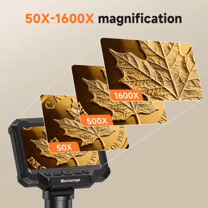 1600X Digital Microscope With 43 Inch IPS Screen Coin PCB Inspection Microscope With LED Lights 6