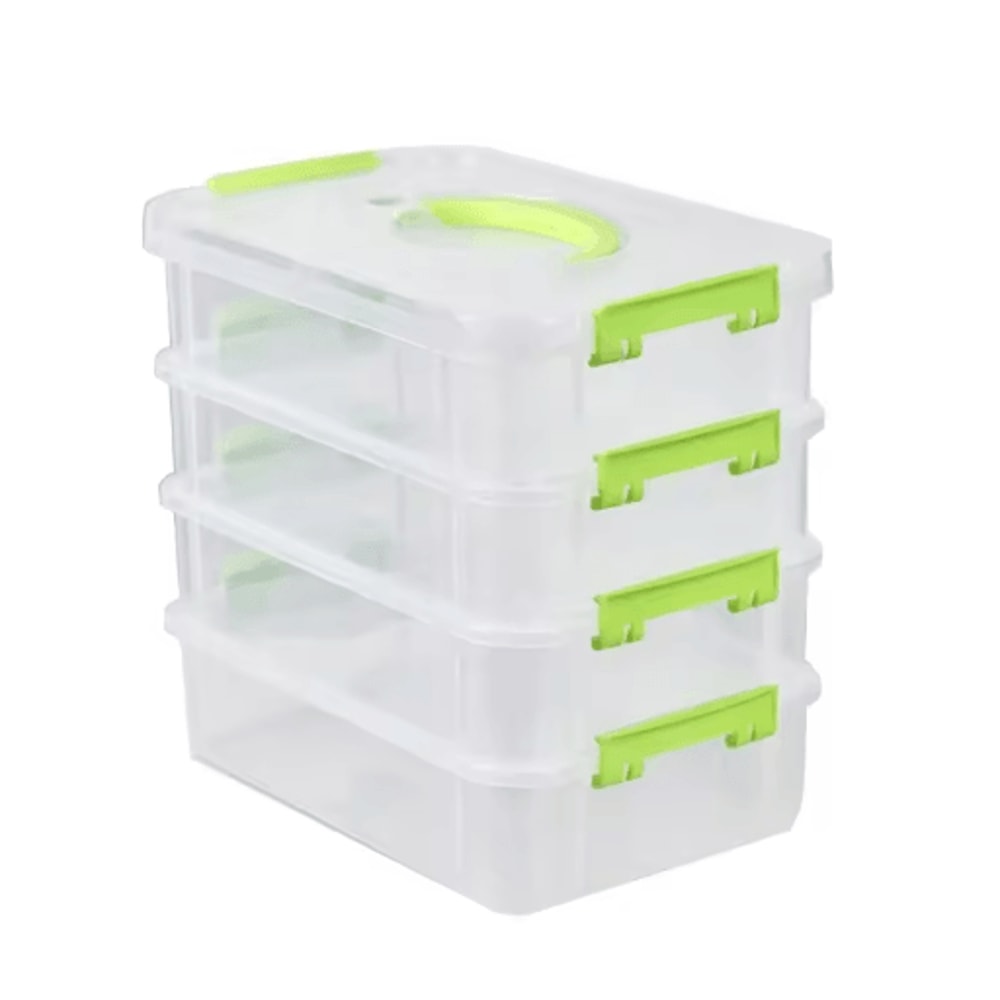 Transparent Stackable Building Blocks Storage Box With Grid Drawers 1