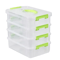 Transparent Stackable Building Blocks Storage Box With Grid Drawers 1
