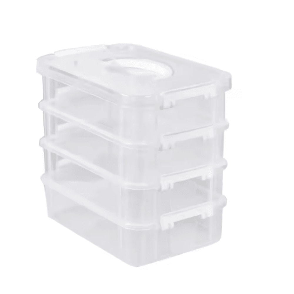 Transparent Stackable Building Blocks Storage Box With Grid Drawers 2