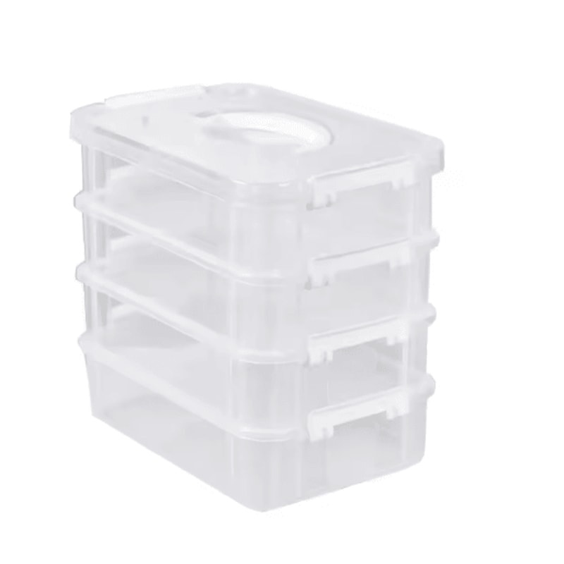 Transparent Stackable Building Blocks Storage Box With Grid Drawers 2