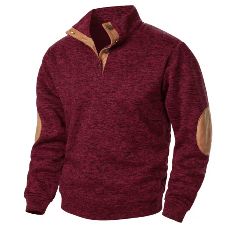 Mens Autumn Winter Stand Collar Knitted Sweater Casual Long Sleeve Pullover 1