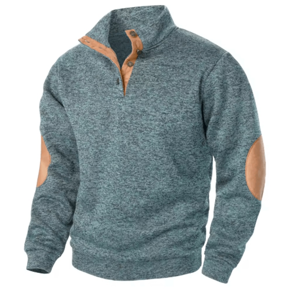 Mens Autumn Winter Stand Collar Knitted Sweater Casual Long Sleeve Pullover 2