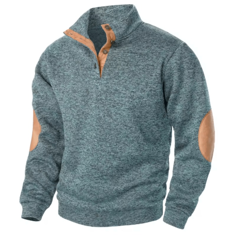 Mens Autumn Winter Stand Collar Knitted Sweater Casual Long Sleeve Pullover 2