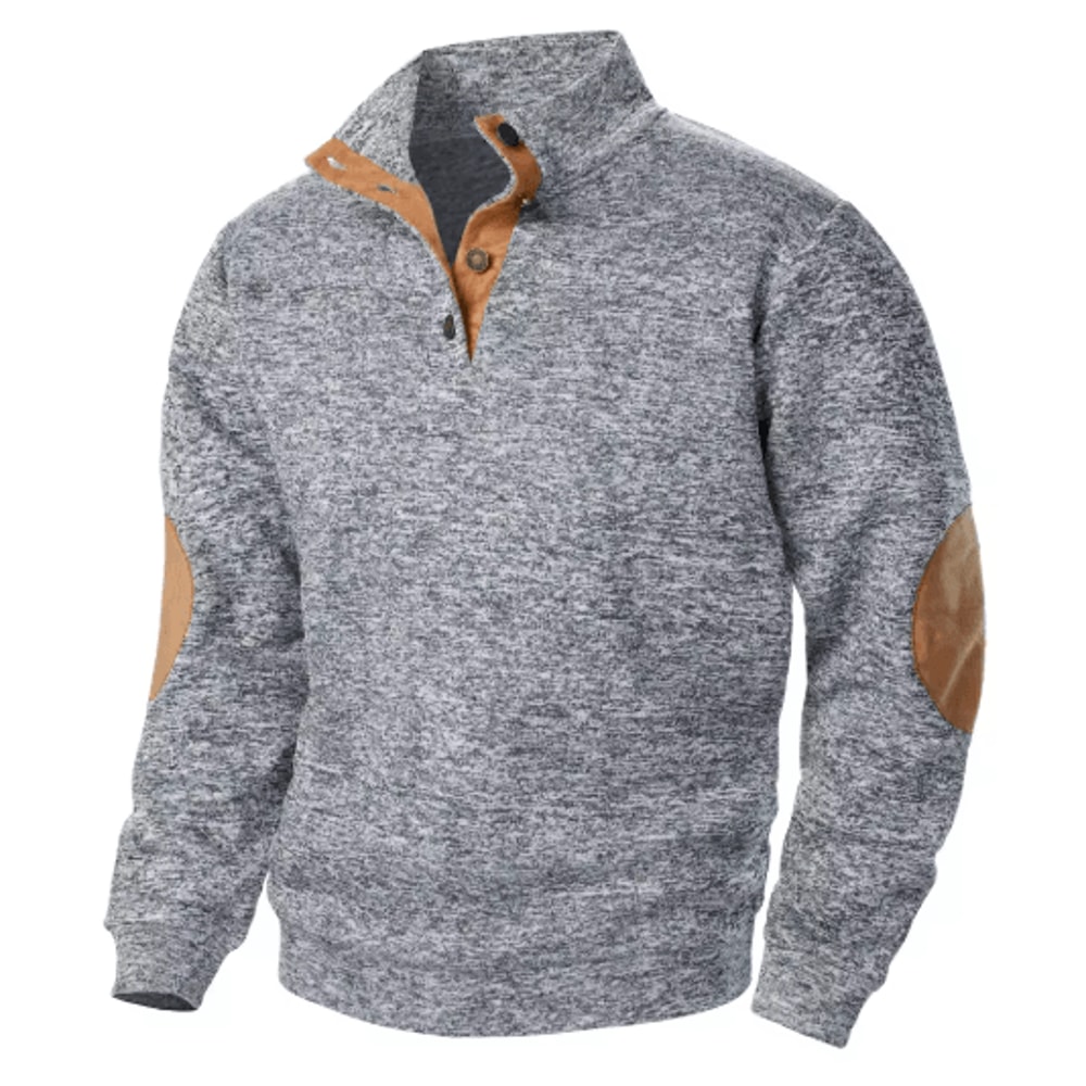 Mens Autumn Winter Stand Collar Knitted Sweater Casual Long Sleeve Pullover 4