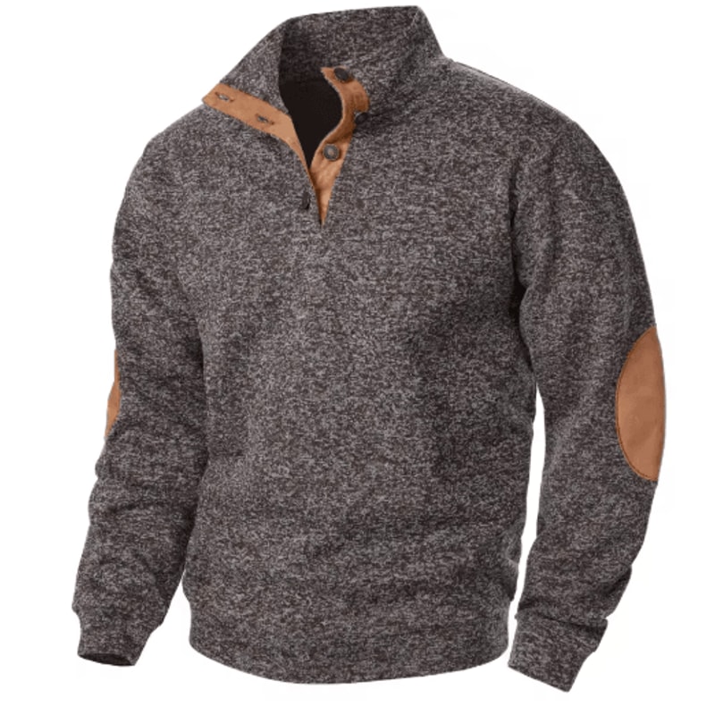 Mens Autumn Winter Stand Collar Knitted Sweater Casual Long Sleeve Pullover 7