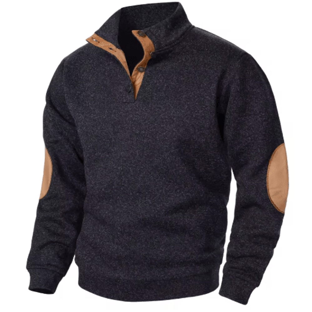 Mens Autumn Winter Stand Collar Knitted Sweater Casual Long Sleeve Pullover 0