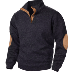 mens autumn winter stand collar knitted sweater casual long sleeve pullover