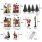 LED Resin Christmas Village Ornament Set Lighted Holiday House With Santa Snow Scene 1