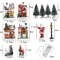 LED Resin Christmas Village Ornament Set Lighted Holiday House With Santa Snow Scene 2