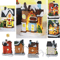 LED Resin Christmas Village Ornament Set Lighted Holiday House With Santa Snow Scene 3