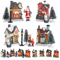 LED Resin Christmas Village Ornament Set Lighted Holiday House With Santa Snow Scene 0