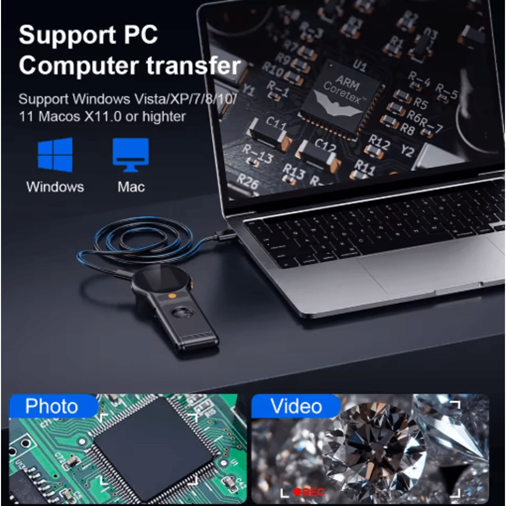 500X Autofocus Digital Microscope With 8 LED Lights 2MP Foldable Video Magnifier 2