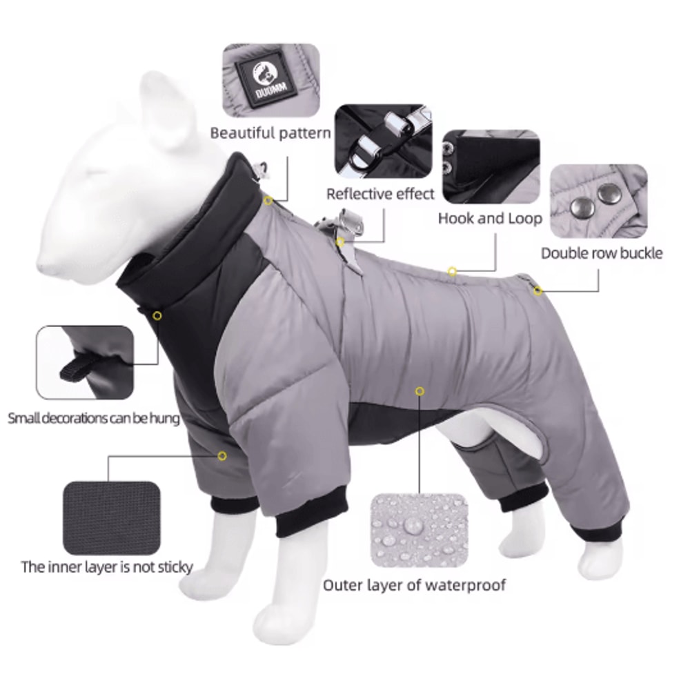 Winter Warm Waterproof Dog Jacket Thickened Coat For Small Medium Dogs 6