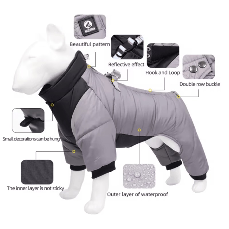 Winter Warm Waterproof Dog Jacket Thickened Coat For Small Medium Dogs 6