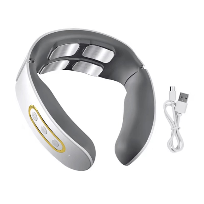 Electric Neck Shoulder Pulse Massager With Heat Adjustable Cervical Pain Relief Device 2