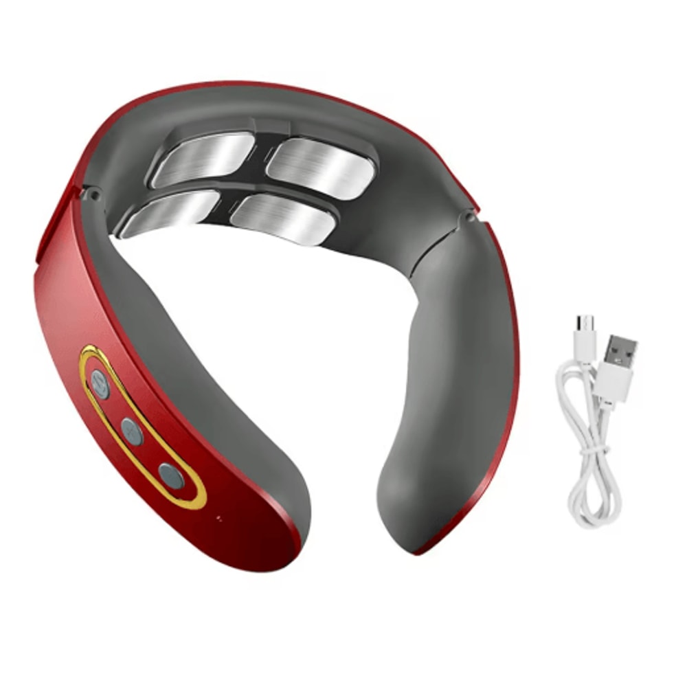 Electric Neck Shoulder Pulse Massager With Heat Adjustable Cervical Pain Relief Device 3