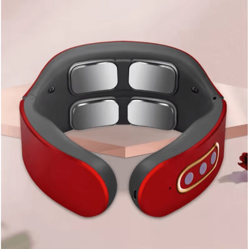 Electric Neck Shoulder Pulse Massager With Heat Adjustable Cervical Pain Relief Device 5