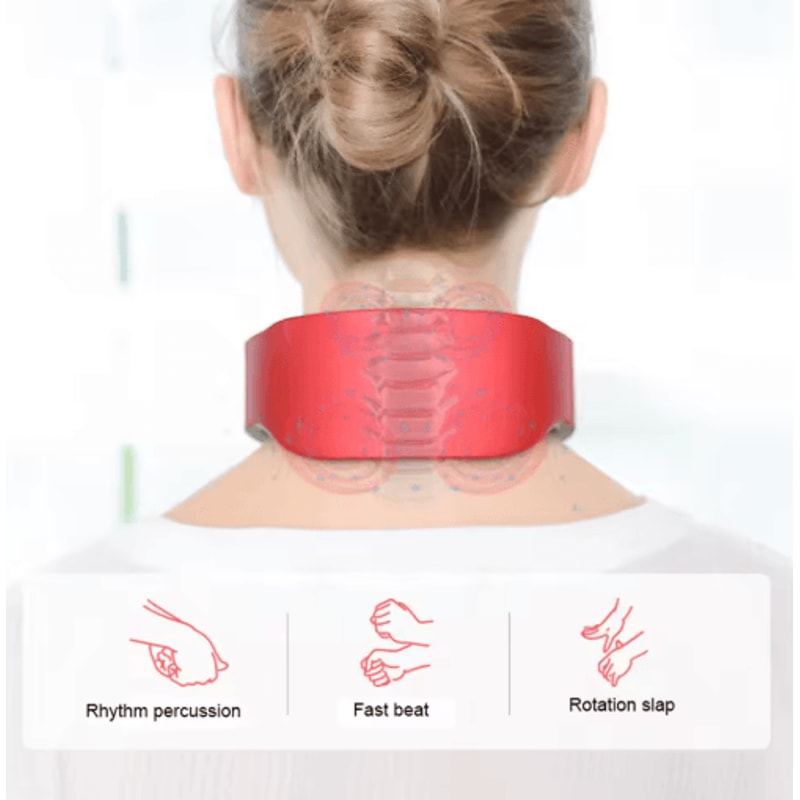 Electric Neck Shoulder Pulse Massager With Heat Adjustable Cervical Pain Relief Device 6