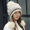 Womens Winter Fur Hat Fleece Lined Earflap Knitted Beanie For Cold Weather 0