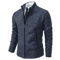 Mens Autumn Winter Casual Sports Cardigan Fleece Lined Stand Collar Zipper Sweater 9