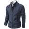 Mens Autumn Winter Casual Sports Cardigan Fleece Lined Stand Collar Zipper Sweater 9