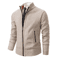 Mens Autumn Winter Casual Sports Cardigan Fleece Lined Stand Collar Zipper Sweater 12