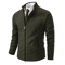 Mens Autumn Winter Casual Sports Cardigan Fleece Lined Stand Collar Zipper Sweater 14
