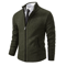 Mens Autumn Winter Casual Sports Cardigan Fleece Lined Stand Collar Zipper Sweater 14