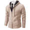 Mens Autumn Winter Casual Sports Cardigan Fleece Lined Stand Collar Zipper Sweater 1