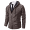 Mens Autumn Winter Casual Sports Cardigan Fleece Lined Stand Collar Zipper Sweater 2