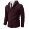 Mens Autumn Winter Casual Sports Cardigan Fleece Lined Stand Collar Zipper Sweater 4