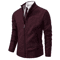 Mens Autumn Winter Casual Sports Cardigan Fleece Lined Stand Collar Zipper Sweater 7