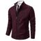 Mens Autumn Winter Casual Sports Cardigan Fleece Lined Stand Collar Zipper Sweater 7