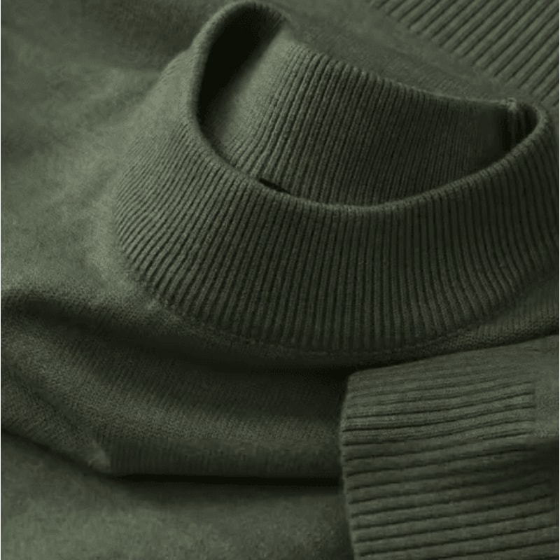 Mens Autumn Casual Mock Turtleneck Sweater Lightweight Long Sleeve Knit Pullover 2