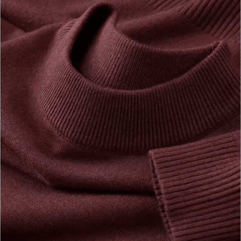 Mens Autumn Casual Mock Turtleneck Sweater Lightweight Long Sleeve Knit Pullover 0