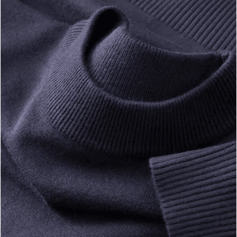 Mens Autumn Casual Mock Turtleneck Sweater Lightweight Long Sleeve Knit Pullover 3