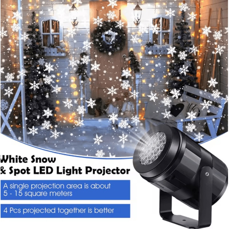 LED USB Snowflake Projector Light Christmas New Year Holiday Projection Lamp 5