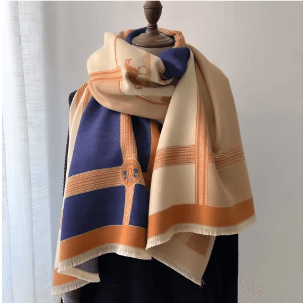 Luxury Winter Cashmere Scarf For Women Thick Warm Pashmina Shawl Wrap With Tassels 0