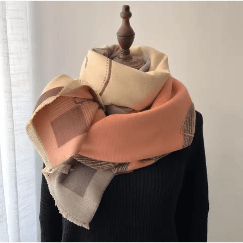 Luxury Winter Cashmere Scarf For Women Thick Warm Pashmina Shawl Wrap With Tassels 5