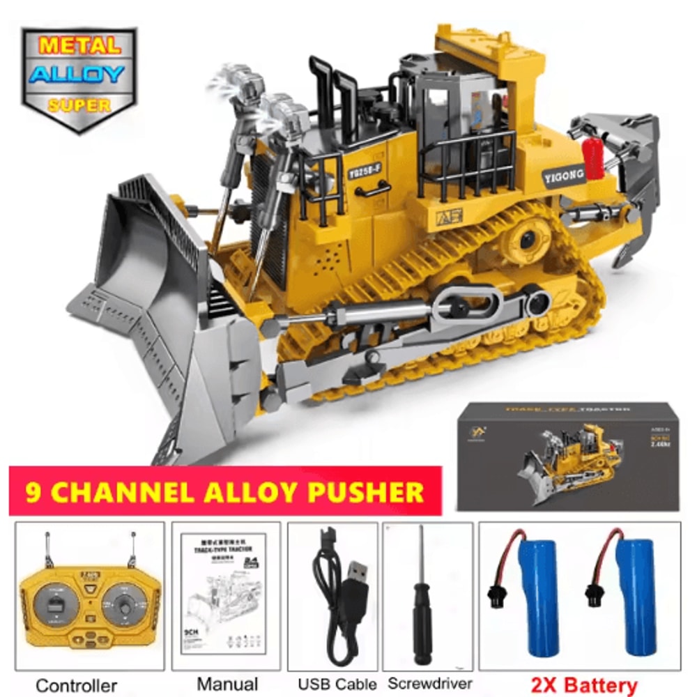 4WD RC Construction Vehicle Toy Remote Control Excavator Dump Truck Bulldozer Set 3