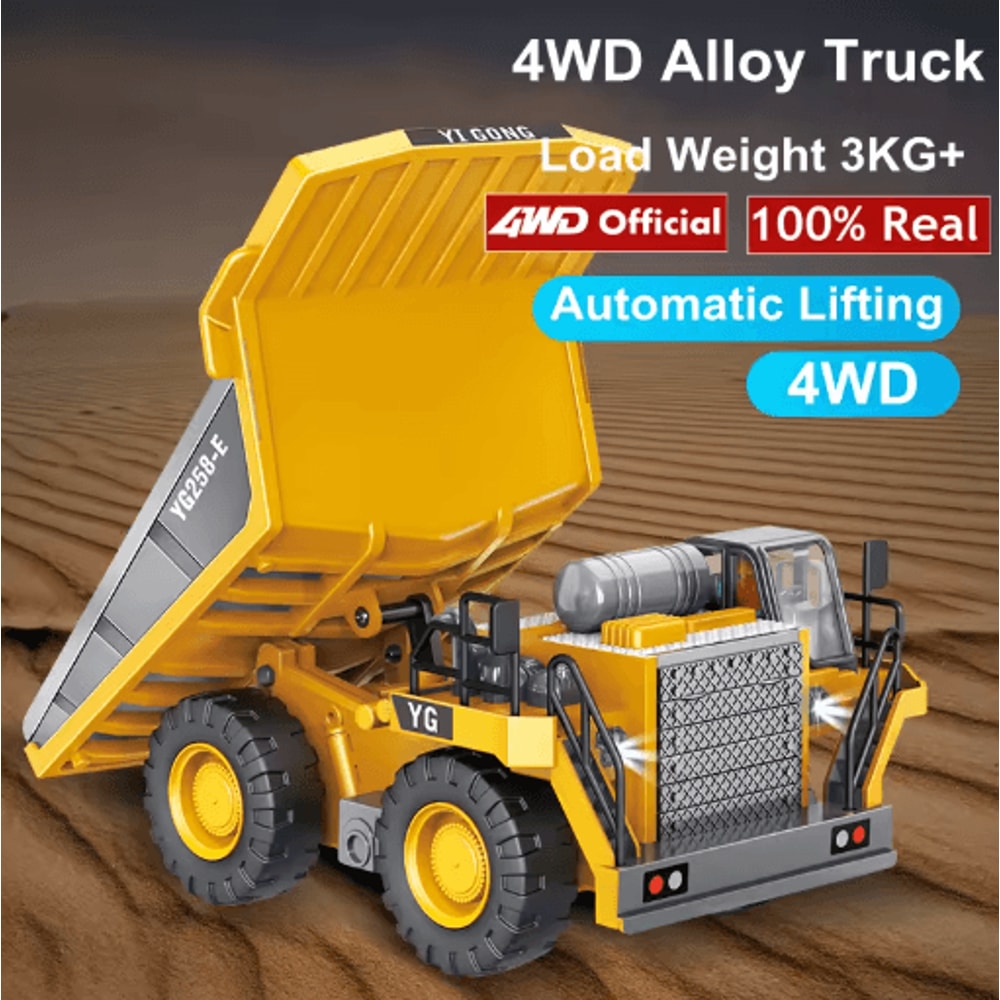 4WD RC Construction Vehicle Toy Remote Control Excavator Dump Truck Bulldozer Set 7