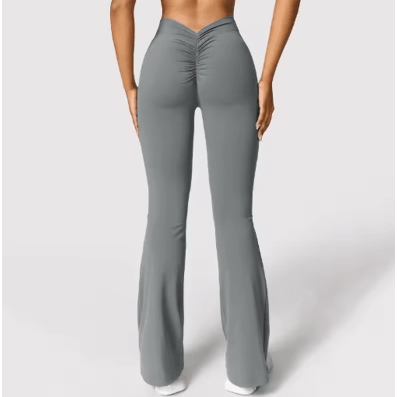 Womens V Back High Waist Push Up Leggings Slim Fit Gym Casual Sports Pants 3