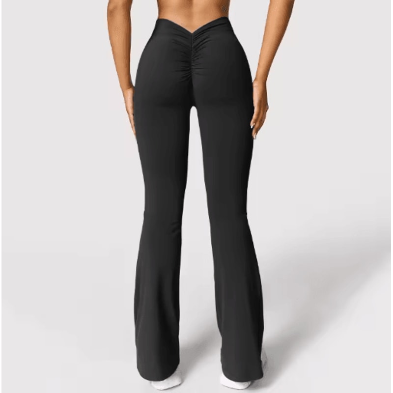 Womens V Back High Waist Push Up Leggings Slim Fit Gym Casual Sports Pants 5