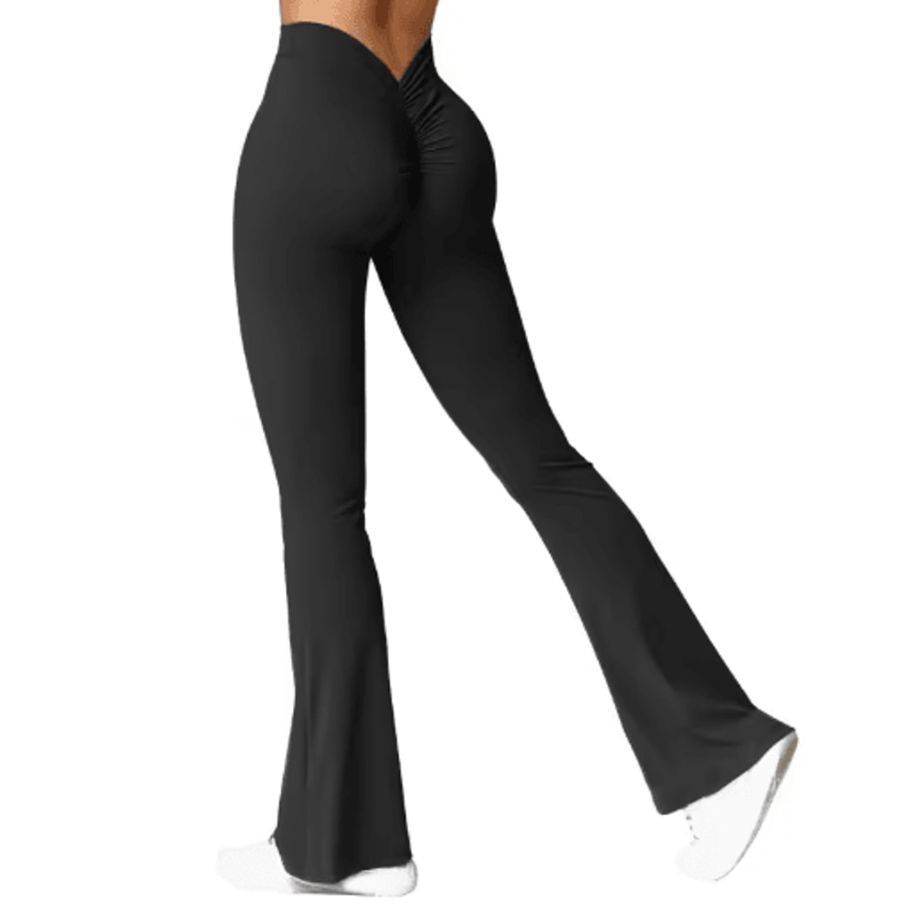 Womens V Back High Waist Push Up Leggings Slim Fit Gym Casual Sports Pants 6